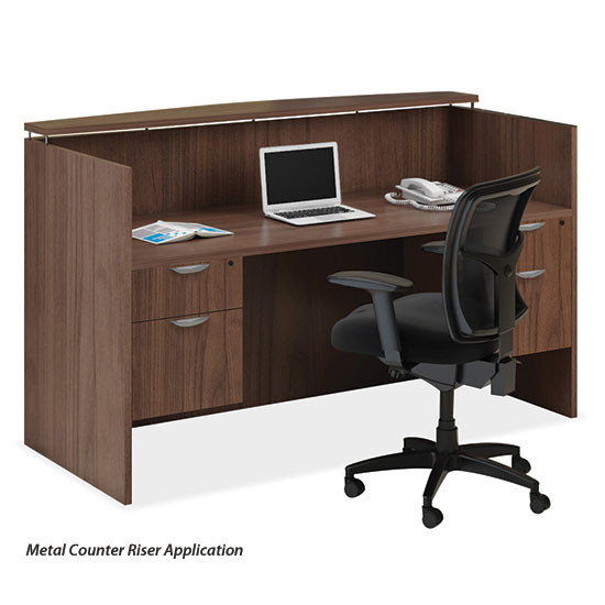 OfficeSource OS Laminate Collection Metal Transaction Riser To Elevate PL169T Transaction Top - Image 2