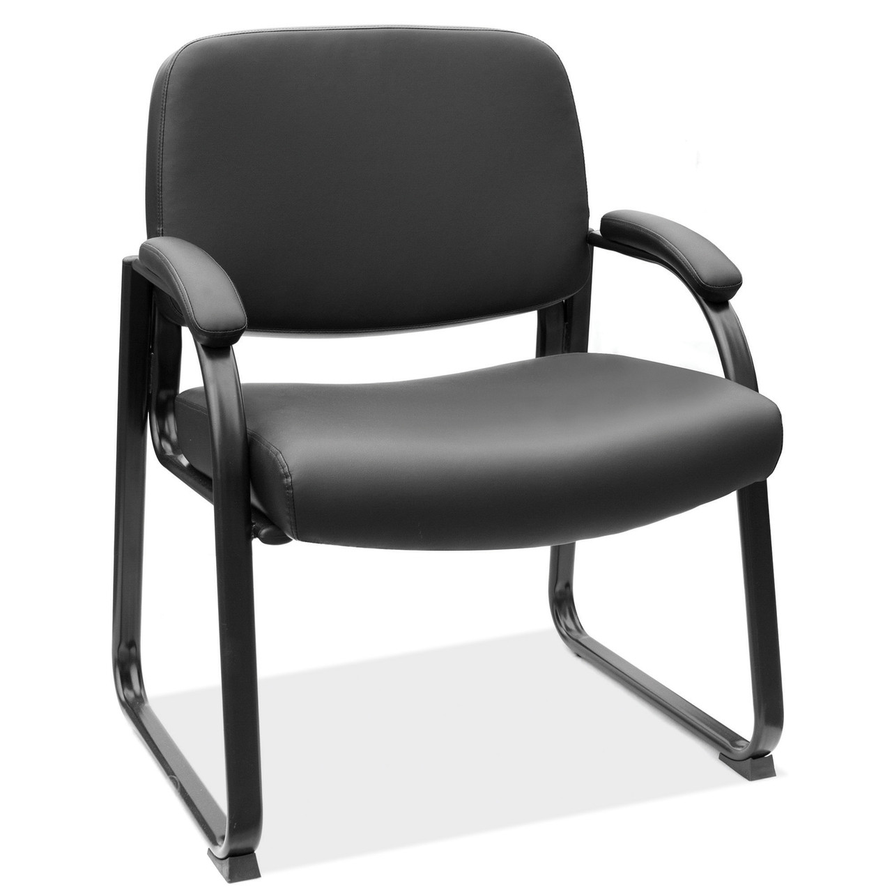 OfficeSource Big Tall Big Tall Sled Based Guest Chair with Black Frame