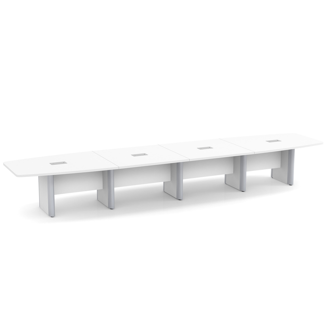 OfficeSource | OS Laminate Conference Tables | Expandable Boat Shaped Conference Table with Elliptical Base - 18' - Image 3