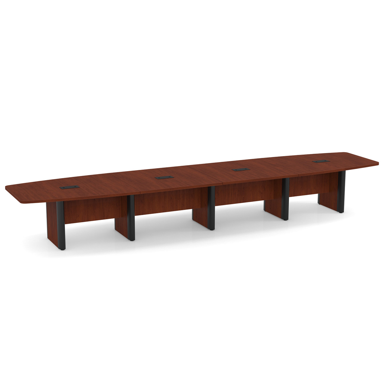 OfficeSource | OS Laminate Conference Tables | Expandable Boat Shaped Conference Table with Elliptical Base - 18' - Image 5