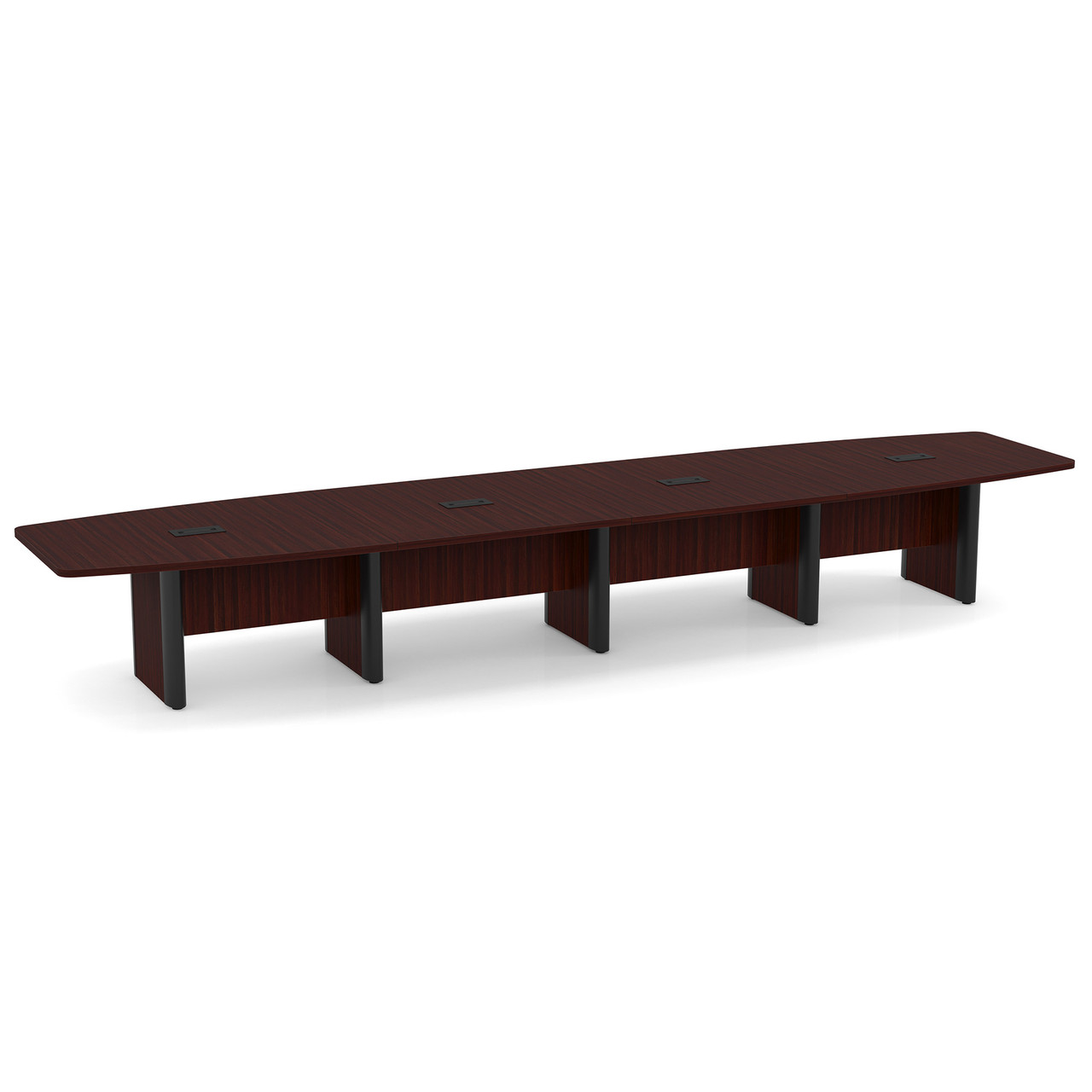 OfficeSource | OS Laminate Conference Tables | Expandable Boat Shaped Conference Table with Elliptical Base - 18' - Image 6