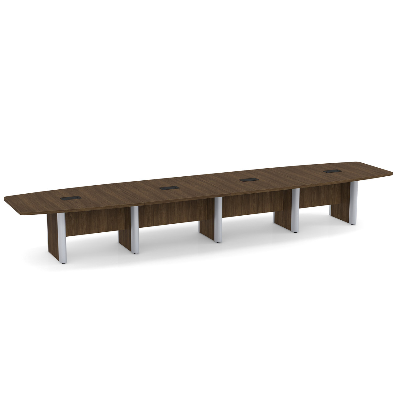 OfficeSource | OS Laminate Conference Tables | Expandable Boat Shaped Conference Table with Elliptical Base - 18' - Image 4