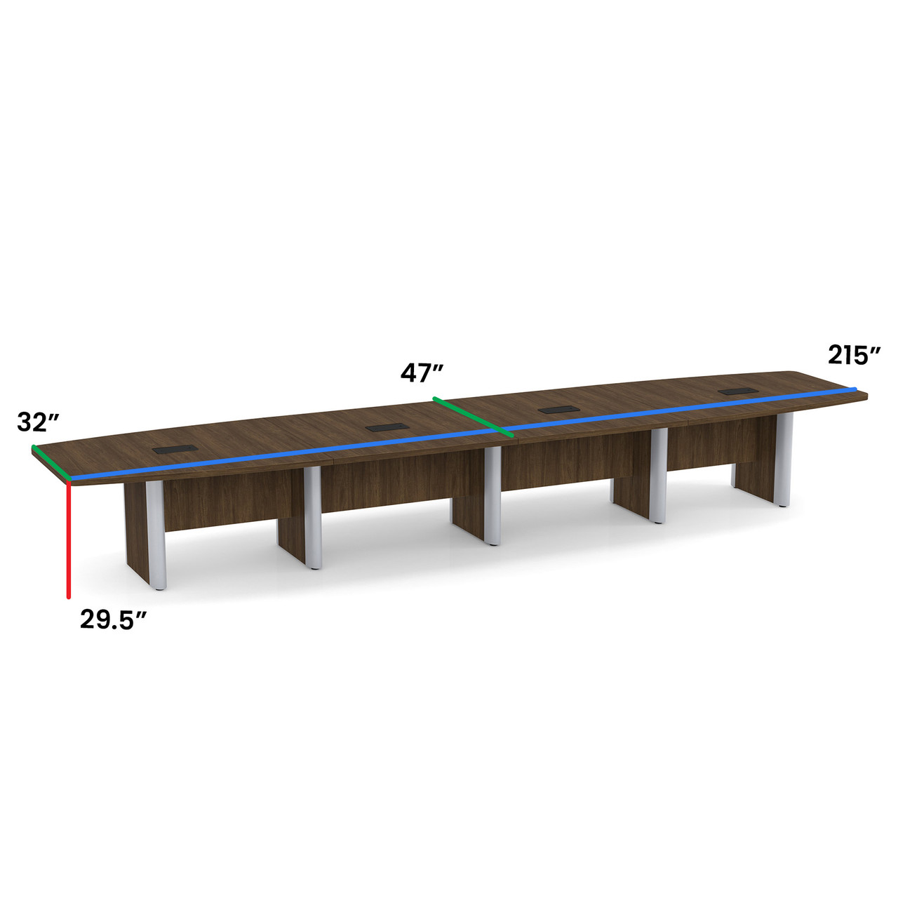 OfficeSource | OS Laminate Conference Tables | Expandable Boat Shaped Conference Table with Elliptical Base - 18' - Image 7