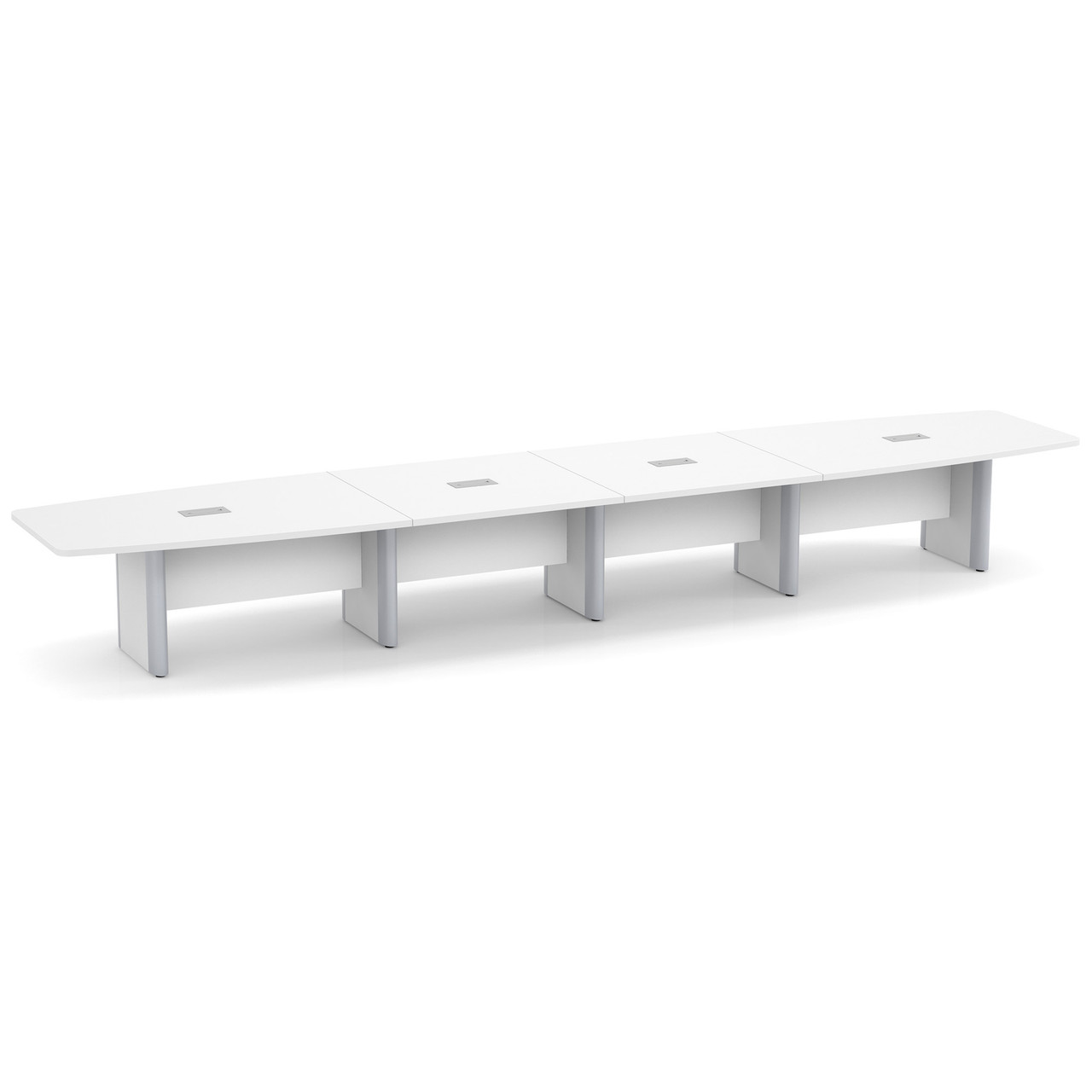 OfficeSource | OS Laminate Conference Tables | Expandable Boat Shaped Conference Table with Elliptical Base - 20' - Image 4