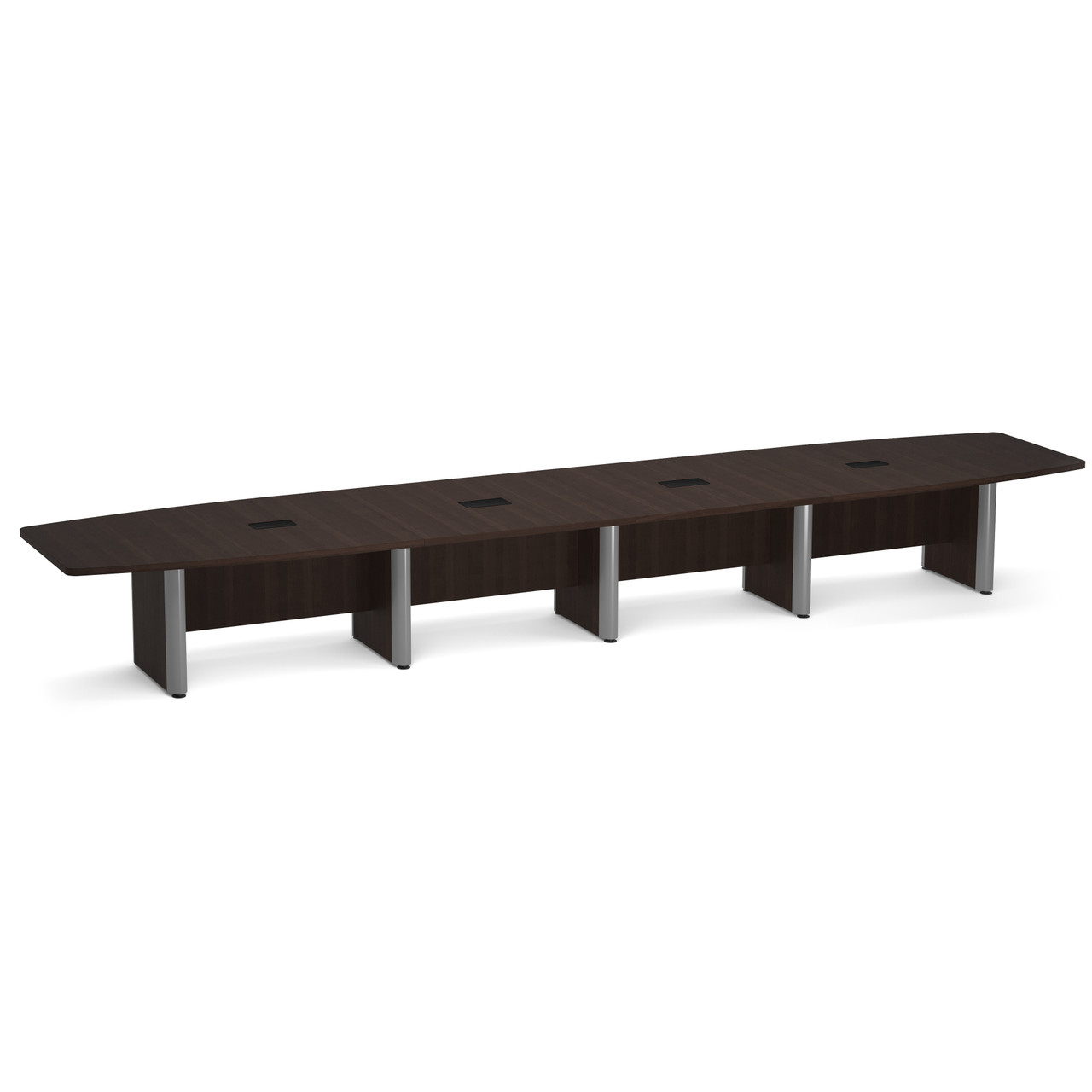 OfficeSource | OS Laminate Conference Tables | Expandable Boat Shaped Conference Table with Elliptical Base - 20' - Image 2