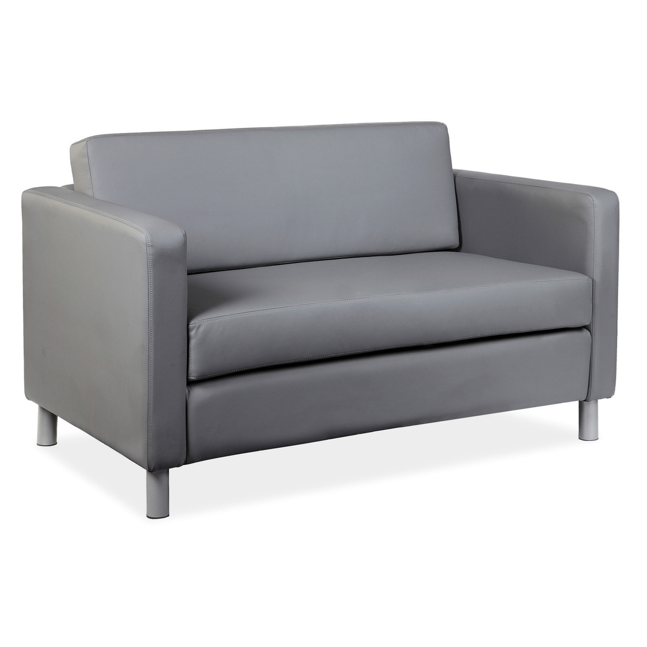 OfficeSource | Define | Loveseat with Silver Metal Legs - Image 2