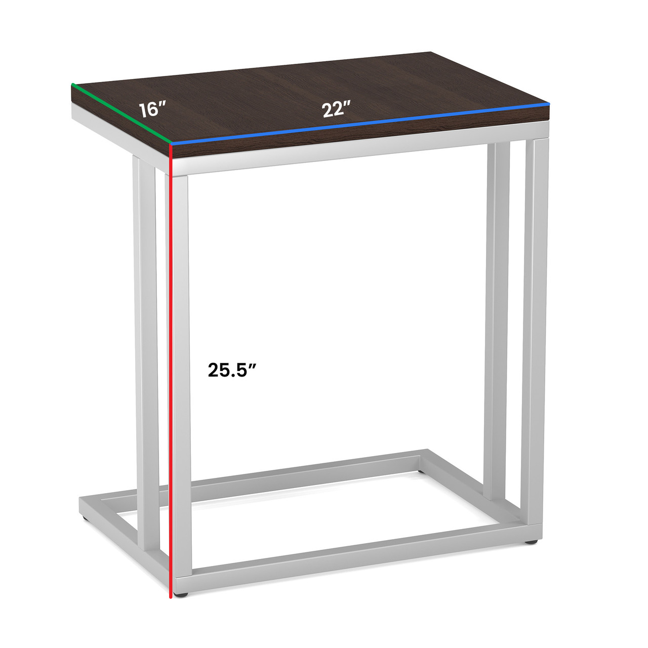 OfficeSource | OS Reception Tables | Laminate Side C Table with Silver Base - Image 8