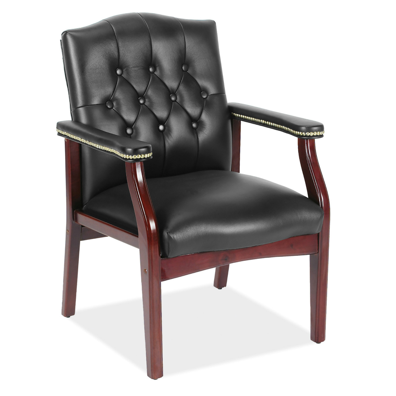 OfficeSource | Lancaster Collection | Guest Chair with Mahogany