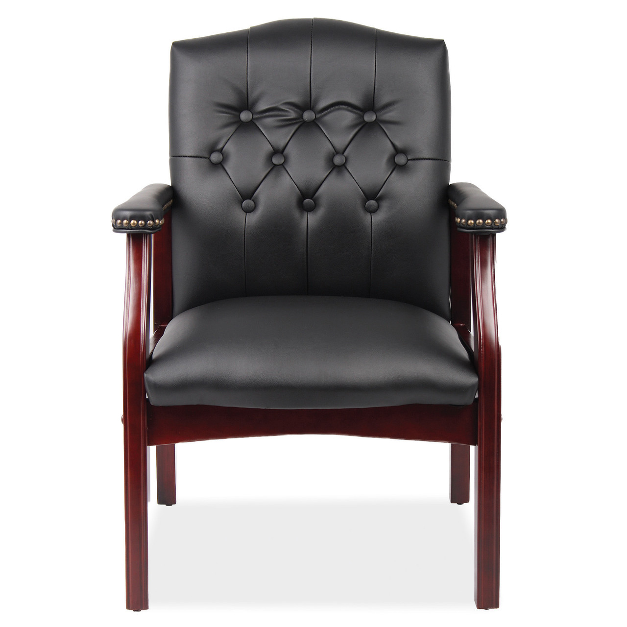 OfficeSource | Lancaster Collection | Guest Chair with Mahogany