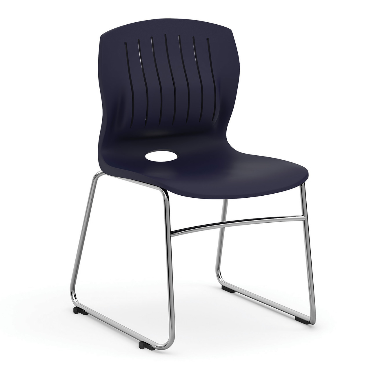 OfficeSource | Slash | Armless Sled Base Stack Chair with Chrome Frame - Image 6