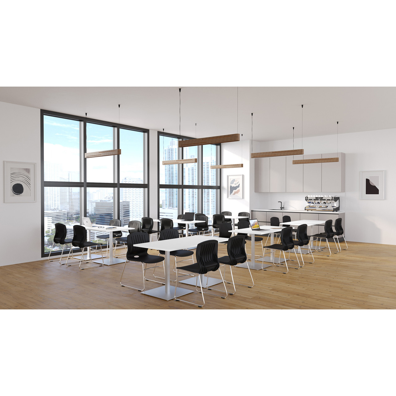 OfficeSource | Slash | Armless Sled Base Stack Chair with Chrome Frame - Image 10