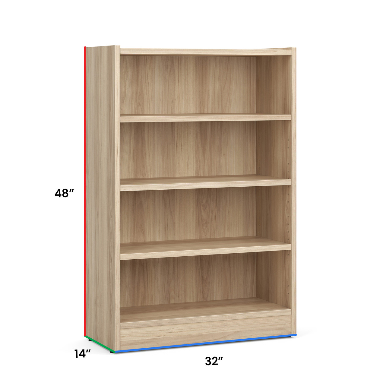 OfficeSource | OS Laminate Bookcases | Bookcase - 4 Shelves - COE