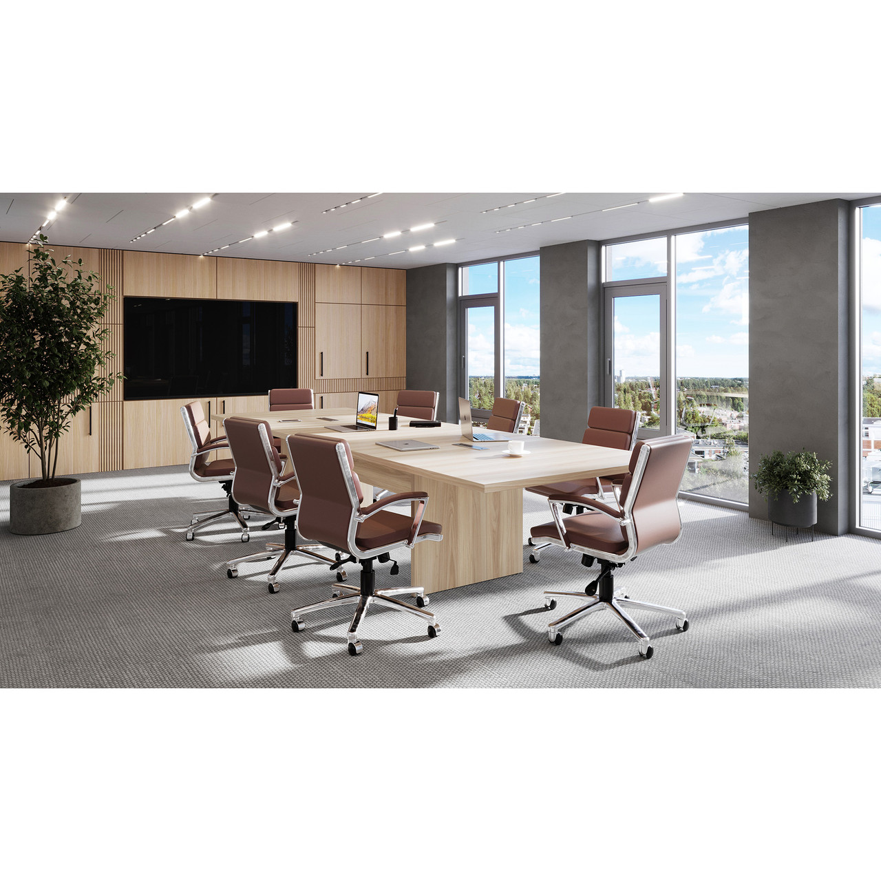 OfficeSource | Merak | Executive Mid Back with Chrome Frame - COE