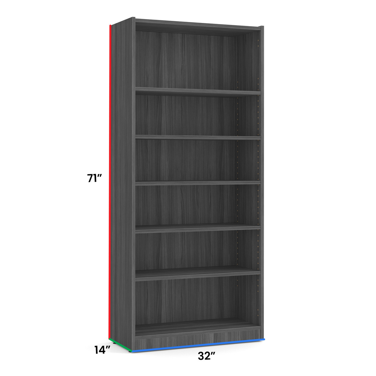 OfficeSource | OS Laminate Bookcases | Bookcase - 6 Shelves - COE