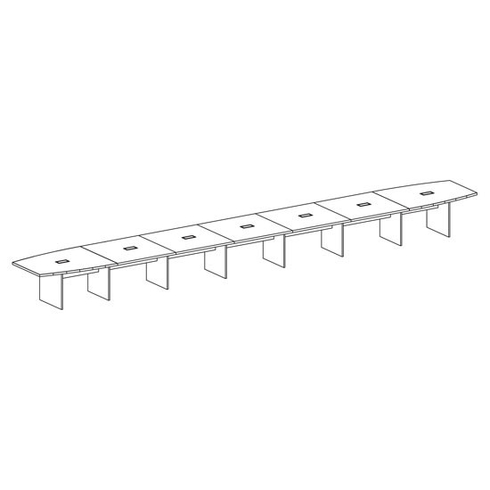 OfficeSource | OS Laminate Conference Tables | Expandable Boat Shaped Conference Table with Slab Base - 30' - Image 2