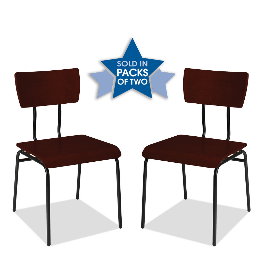OfficeSource | Timber | Wood Chair with Black Metal Frame - Image 2