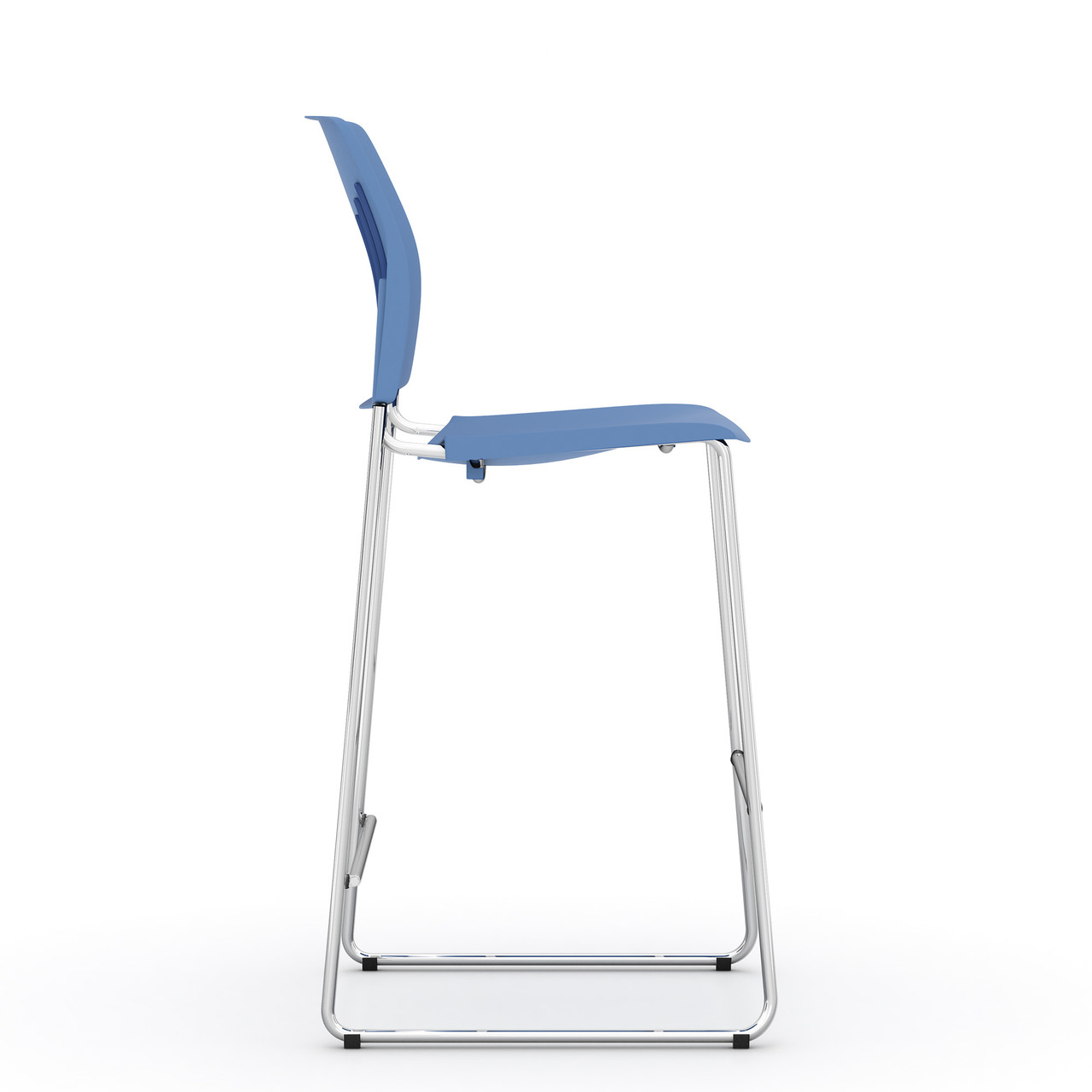 OfficeSource Rise Stool Polyurethane Stool with Footrest and Chrome Base - Image 6