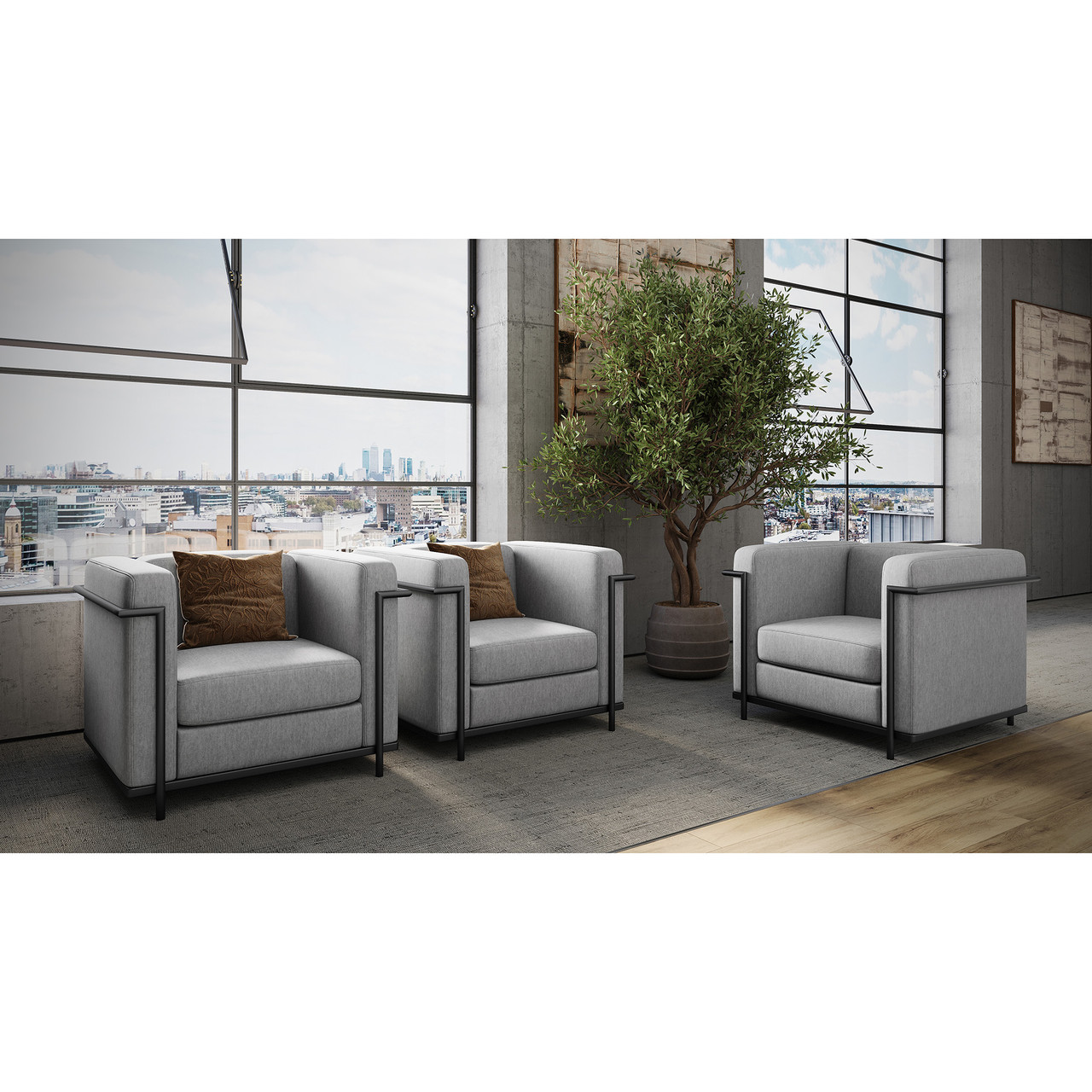 OfficeSource | Framed | Club Chair with Matte Black Metal Frame - Image 6