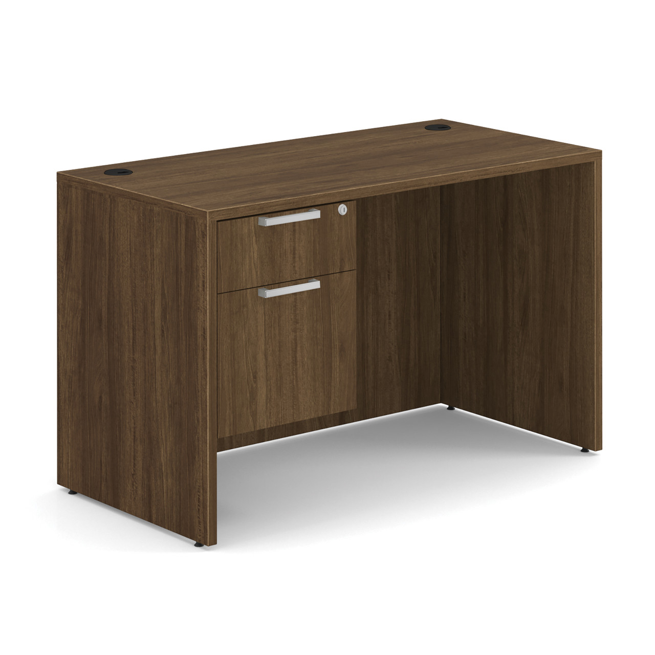 OfficeSource OS Laminate Collection Single 3/4 Pedestal Desk - 48" x 24" - Image 5