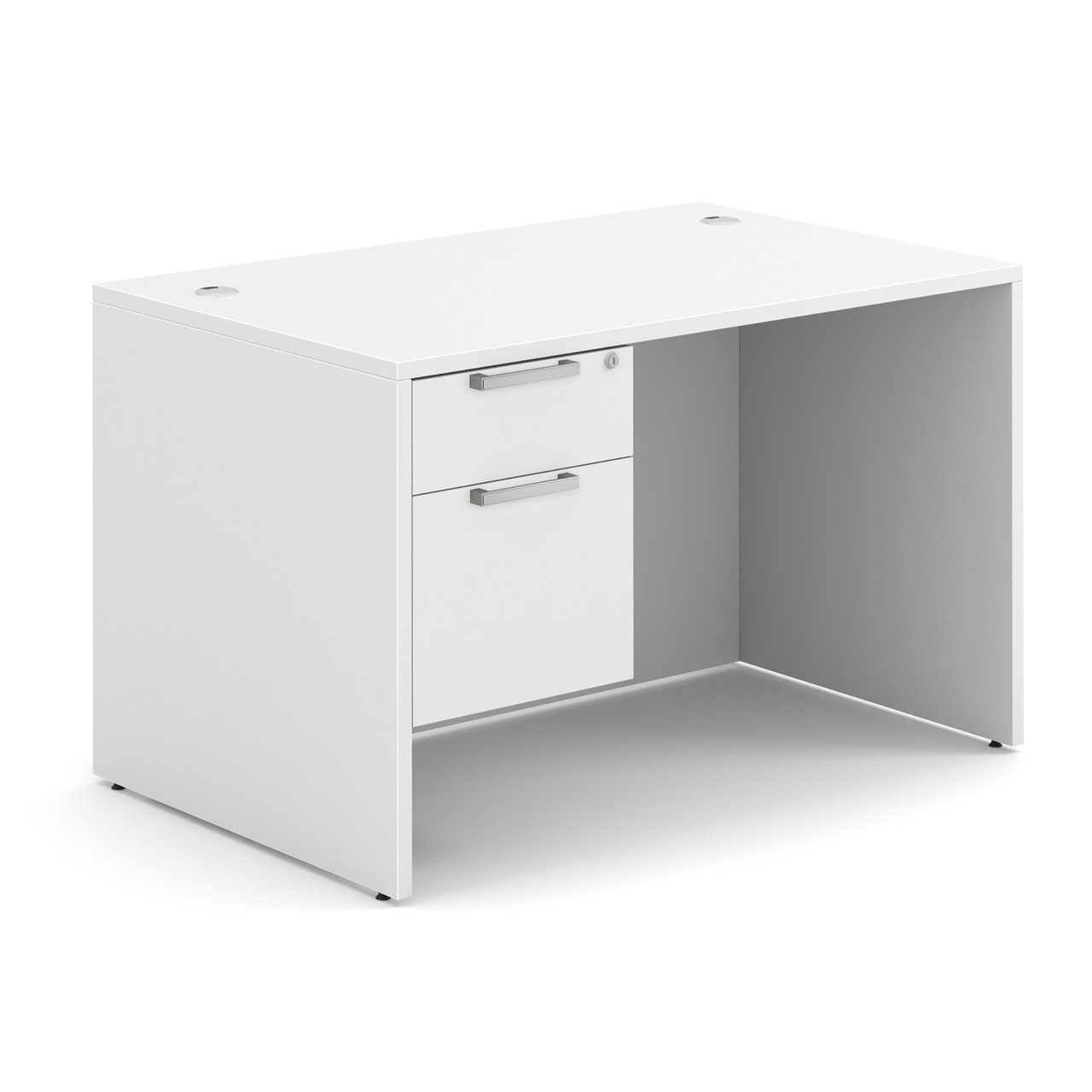 OfficeSource OS Laminate Collection Single 3/4 Pedestal Desk - 48" x 30" - Image 7
