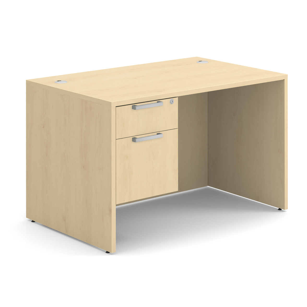 OfficeSource OS Laminate Collection Single 3/4 Pedestal Desk - 48" x 30" - Image 6