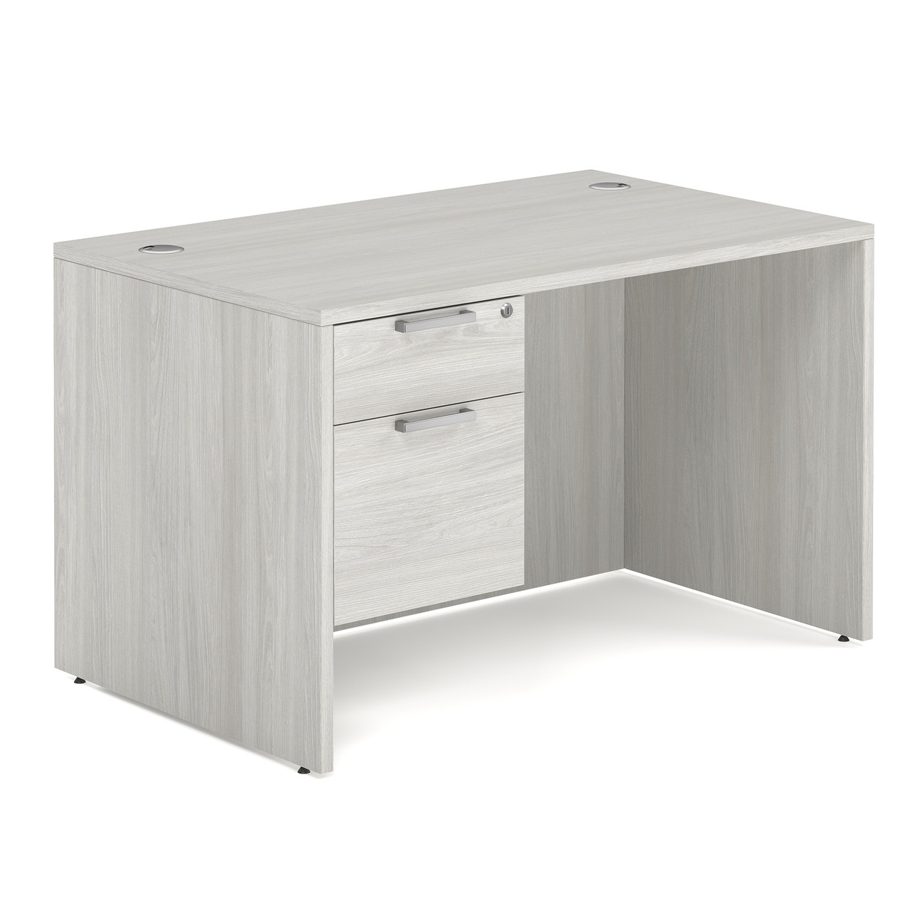 OfficeSource OS Laminate Collection Single 3/4 Pedestal Desk - 48" x 30" - Image 9