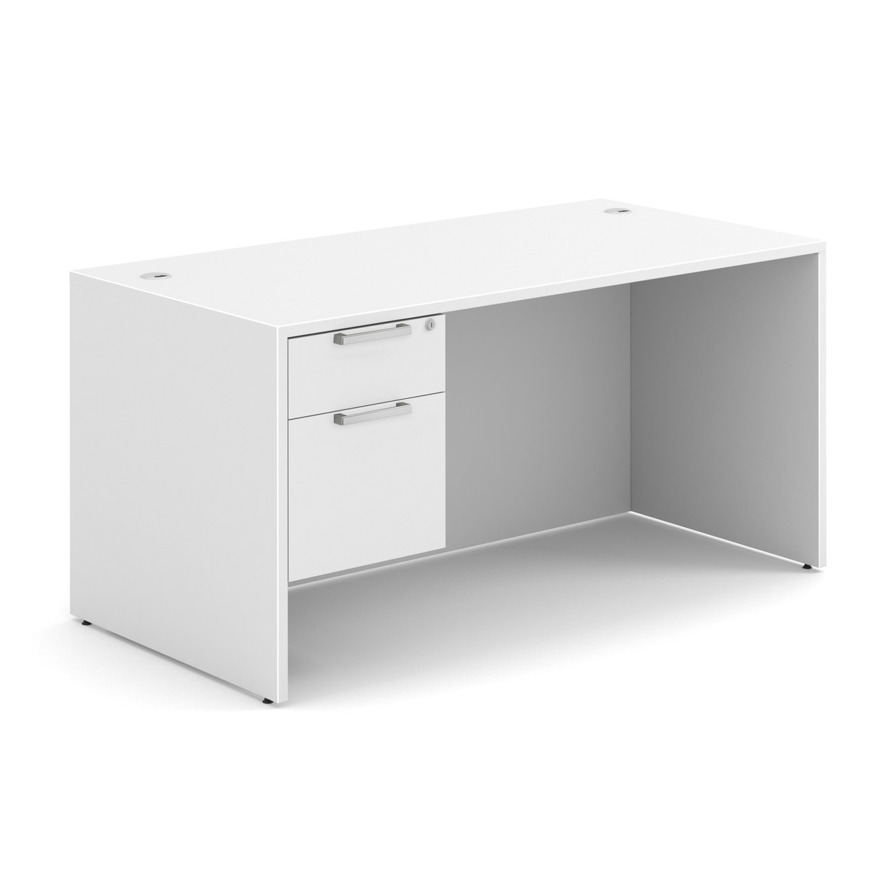 OfficeSource OS Laminate Collection Single 3/4 Pedestal Desk - 60" x 30" - Image 9