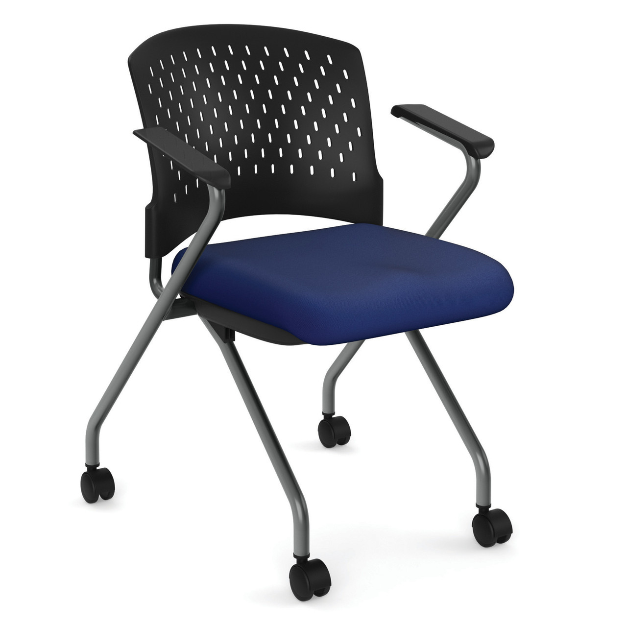 OfficeSource | Perch | Nesting Chair with Arms and Casters - Fabric - Image 2