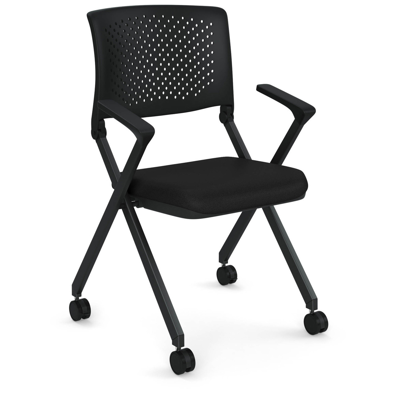 OfficeSource Julep Nesting Chair with Arms and Casters COE