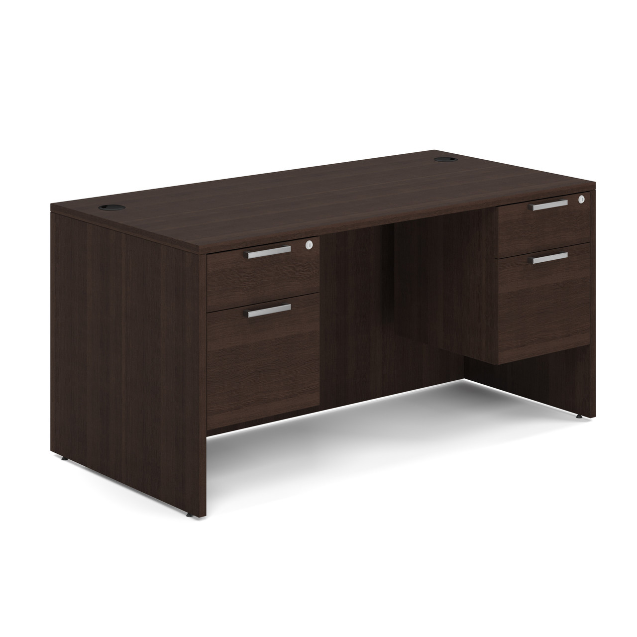 OfficeSource OS Laminate Collection Double 3/4 Pedestal Desk - 60" x 30" - Image 7