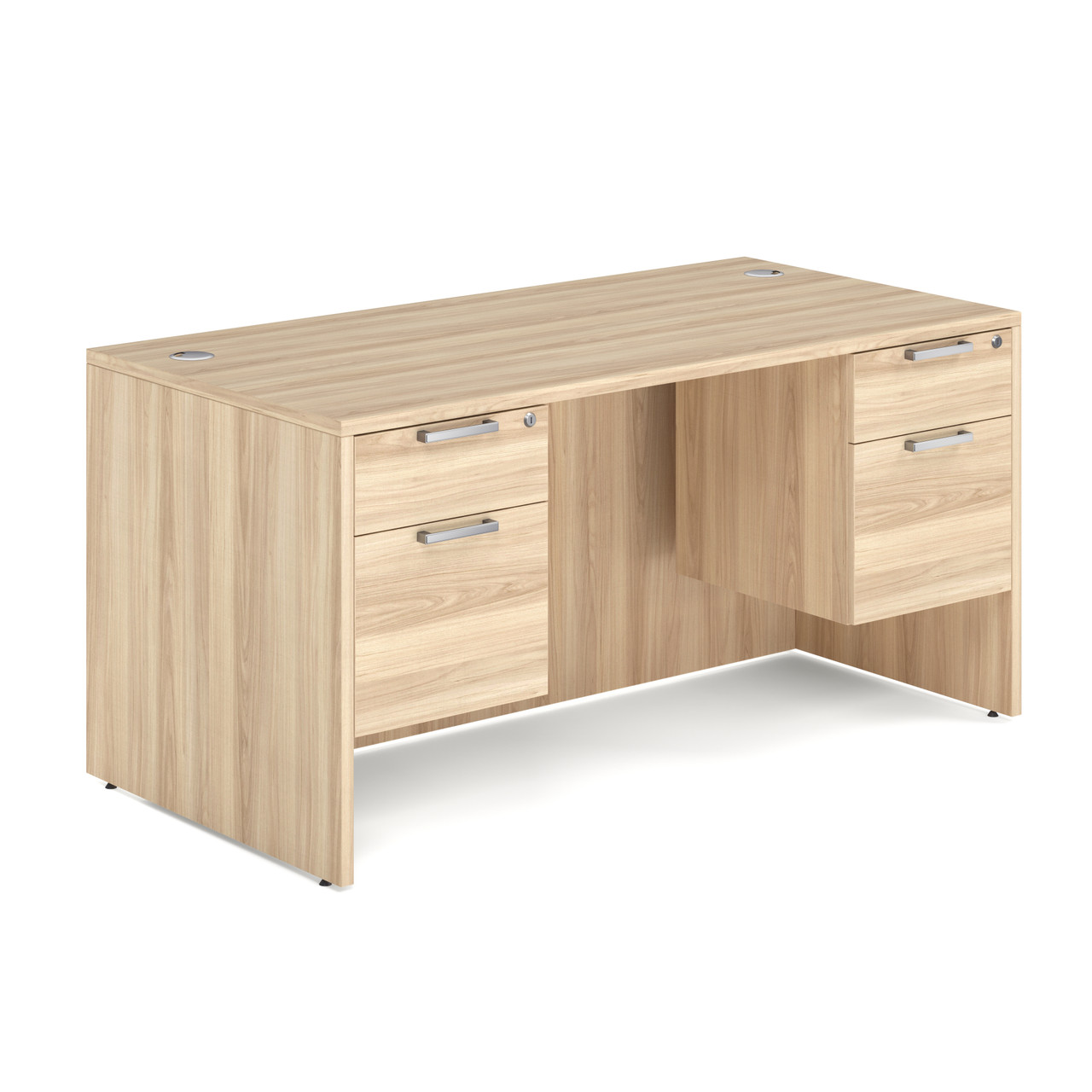 OfficeSource OS Laminate Collection Double 3/4 Pedestal Desk - 60" x 30" - Image 5