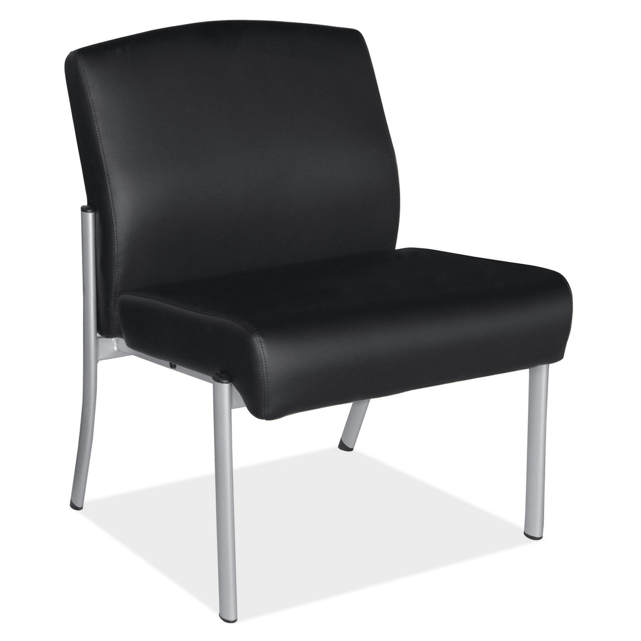 OfficeSource OS Big Tall Big and Tall Armless Guest Chair with Silver Frame