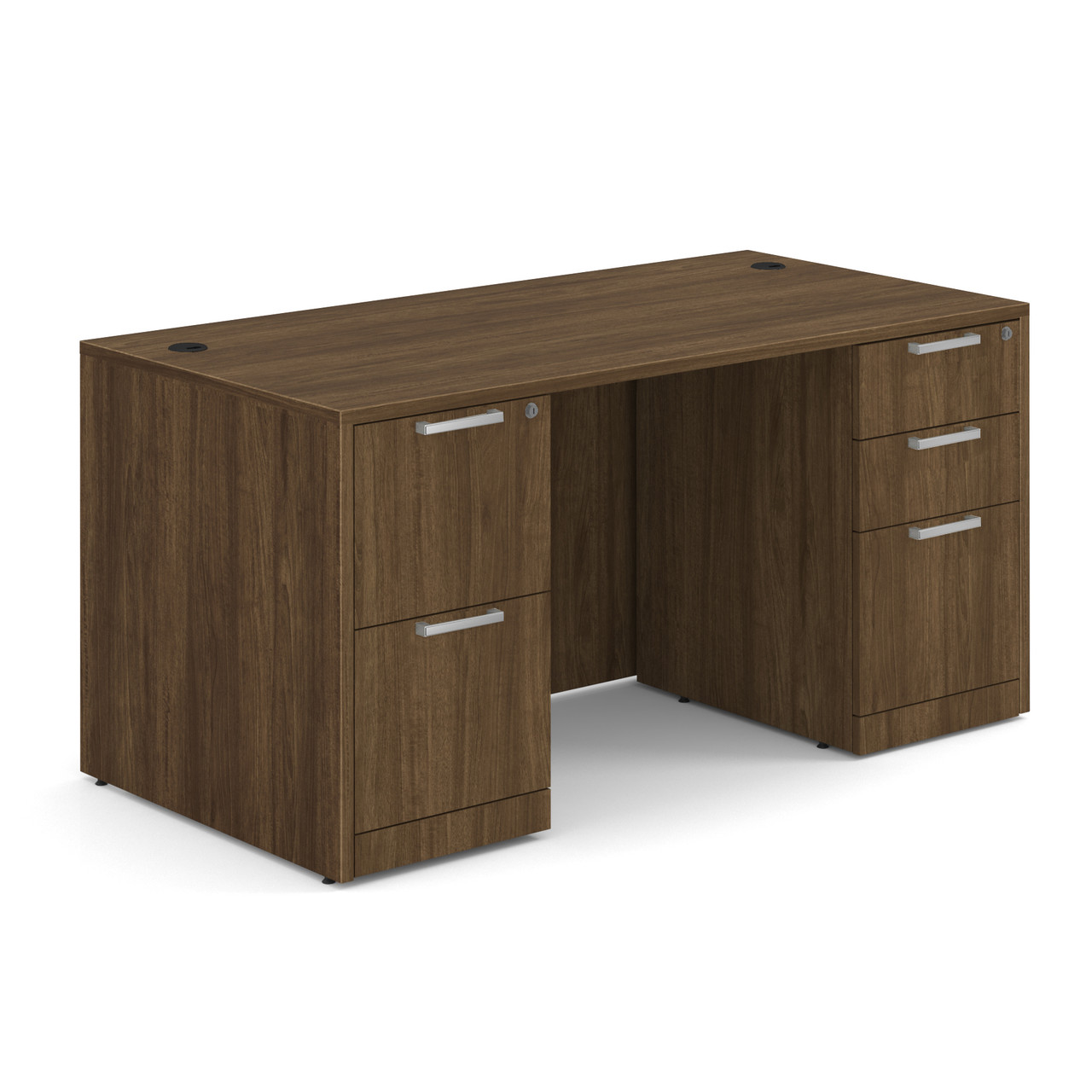 OfficeSource OS Laminate Collection Double Full Pedestal Desk - 60