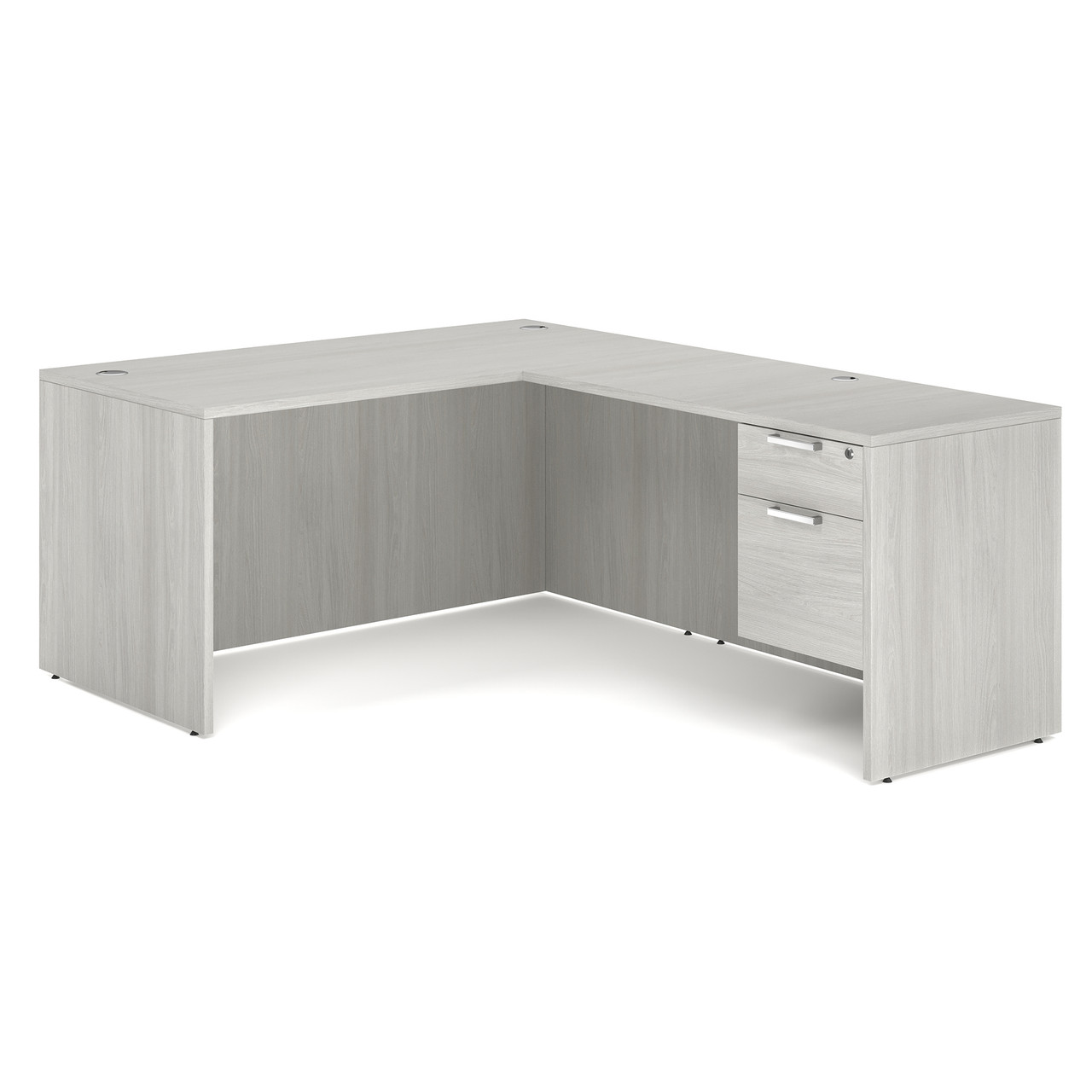OfficeSource OS Laminate Collection Single 3/4 Pedestal "L" Desk - 60" x 30" - Image 8