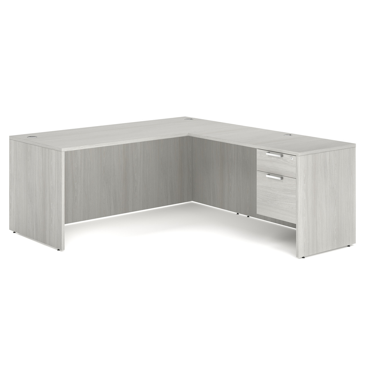 OfficeSource | OS Laminate Collection | Single 3/4 Pedestal ''L'' Desk - 71'' x 30'' - Image 9
