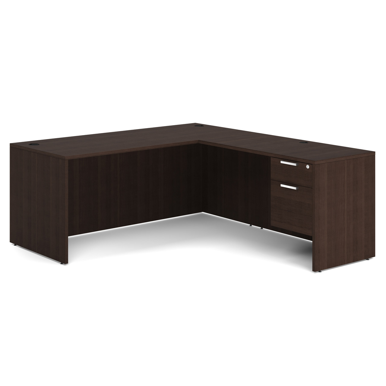 OfficeSource | OS Laminate Collection | Single 3/4 Pedestal ''L'' Desk - 71'' x 30'' - Image 8
