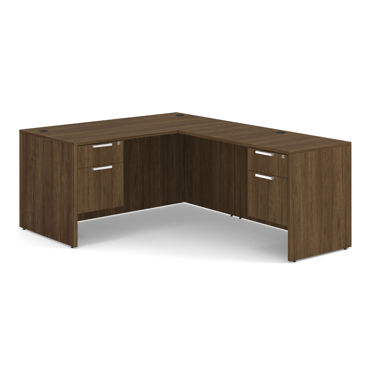 OfficeSource OS Laminate Collection Double 3/4 Pedestal ''L'' Desk - 60'' x 30'' - Image 8