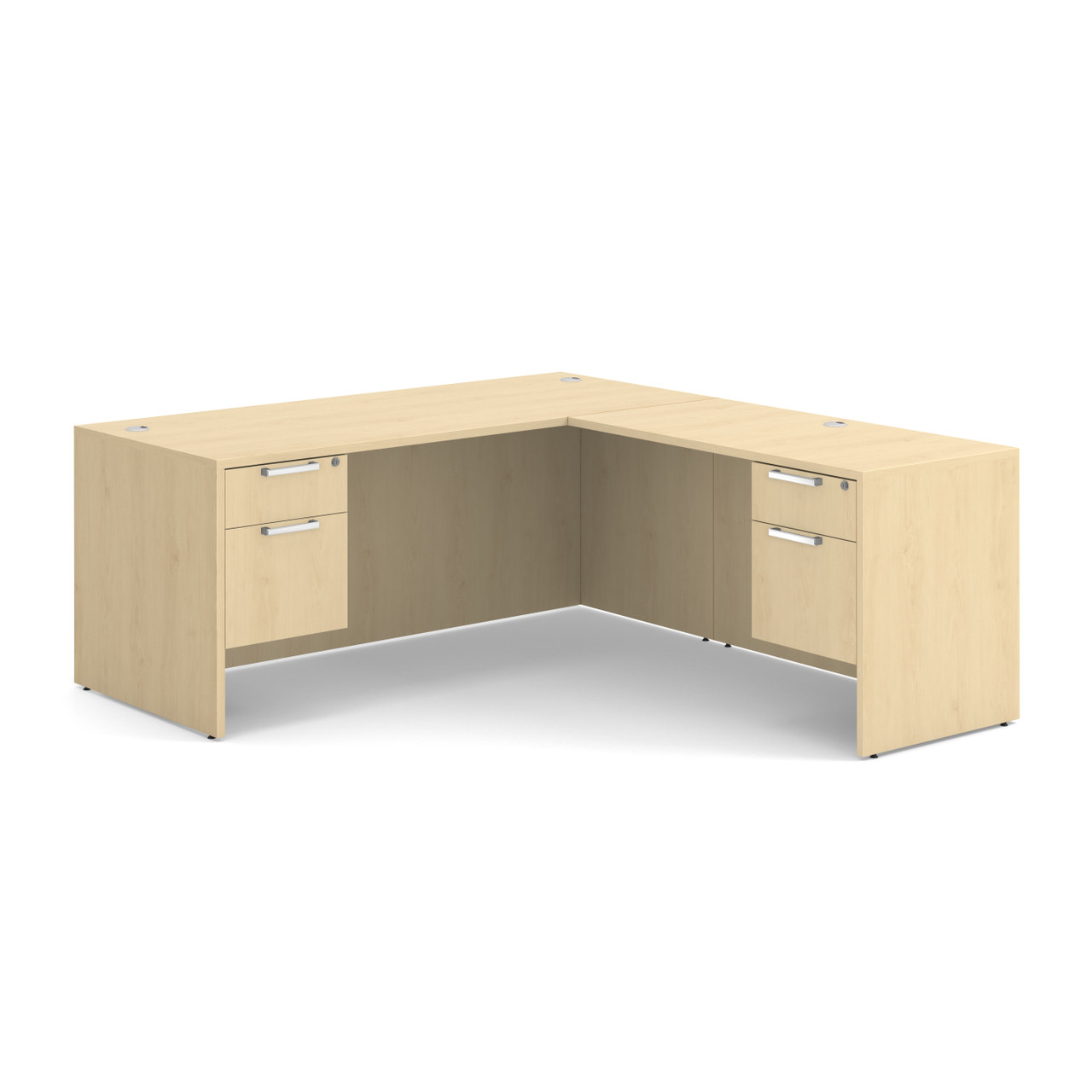 OfficeSource OS Laminate Collection Double 3/4 Pedestal ''L'' Desk - 71'' x 30'' - Image 3
