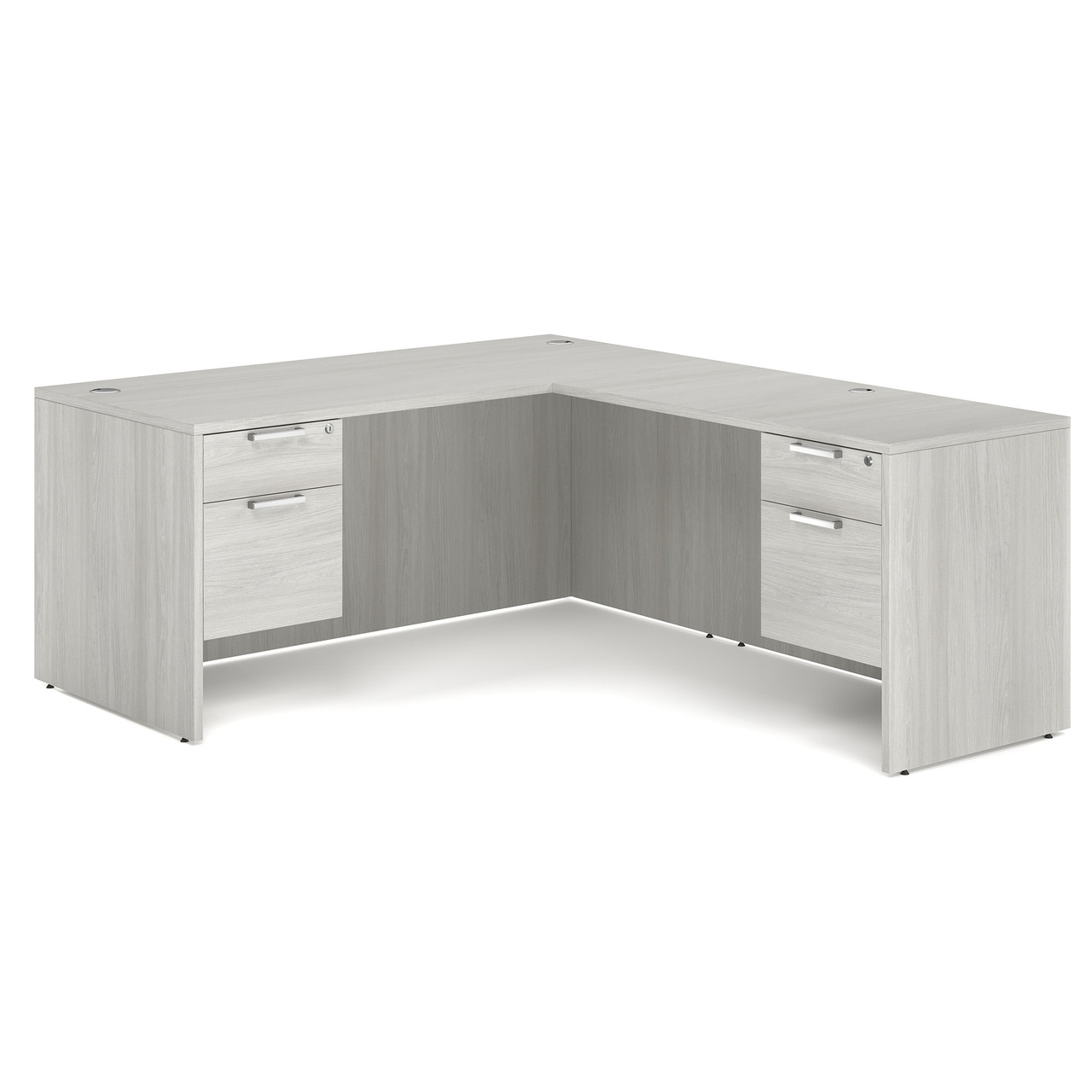 OfficeSource | OS Laminate | Double 3/4 Pedestal ''L'' Desk - 71'' x 36'' - Image 8