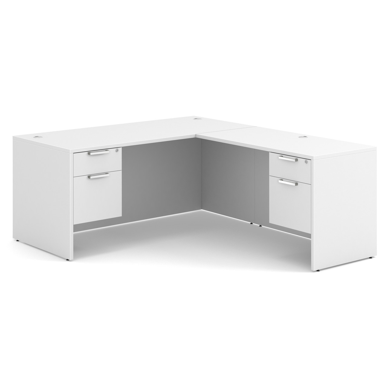 OfficeSource | OS Laminate | Double 3/4 Pedestal ''L'' Desk - 71'' x 36'' - Image 5
