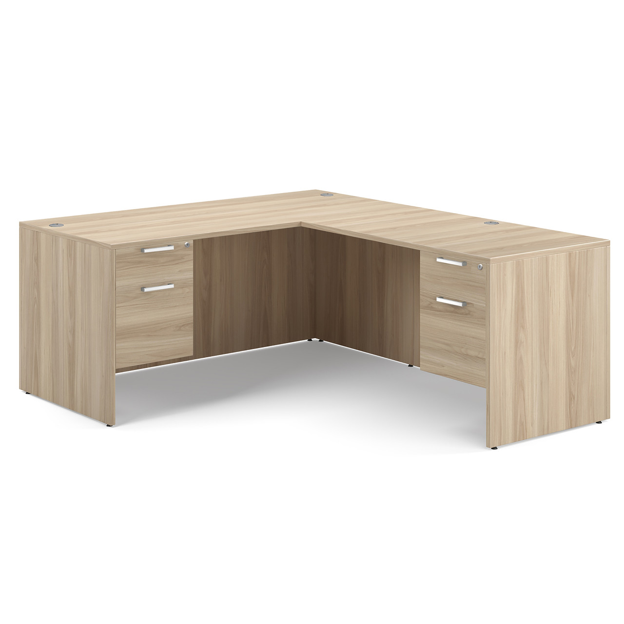 OfficeSource | OS Laminate | Double 3/4 Pedestal ''L'' Desk - 71'' x 36'' - Image 9