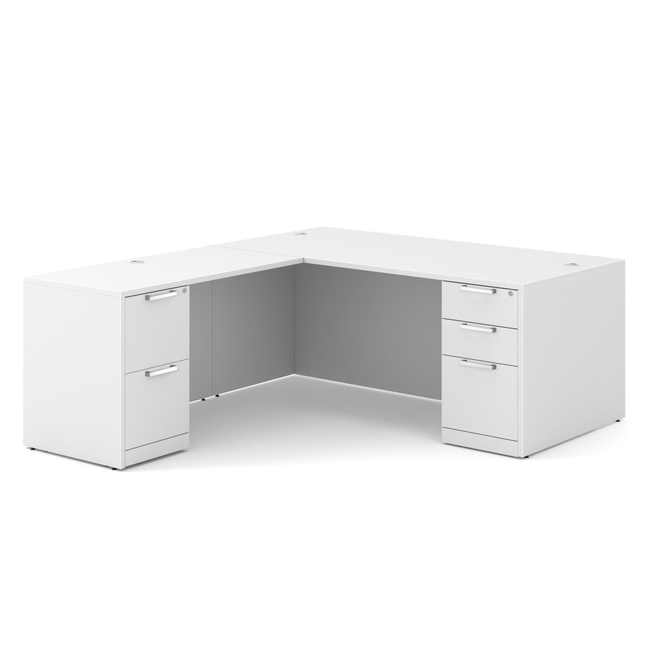 OfficeSource | OS Laminate | Double Full Pedestal "L" Desk - 60" x 30" - Image 6