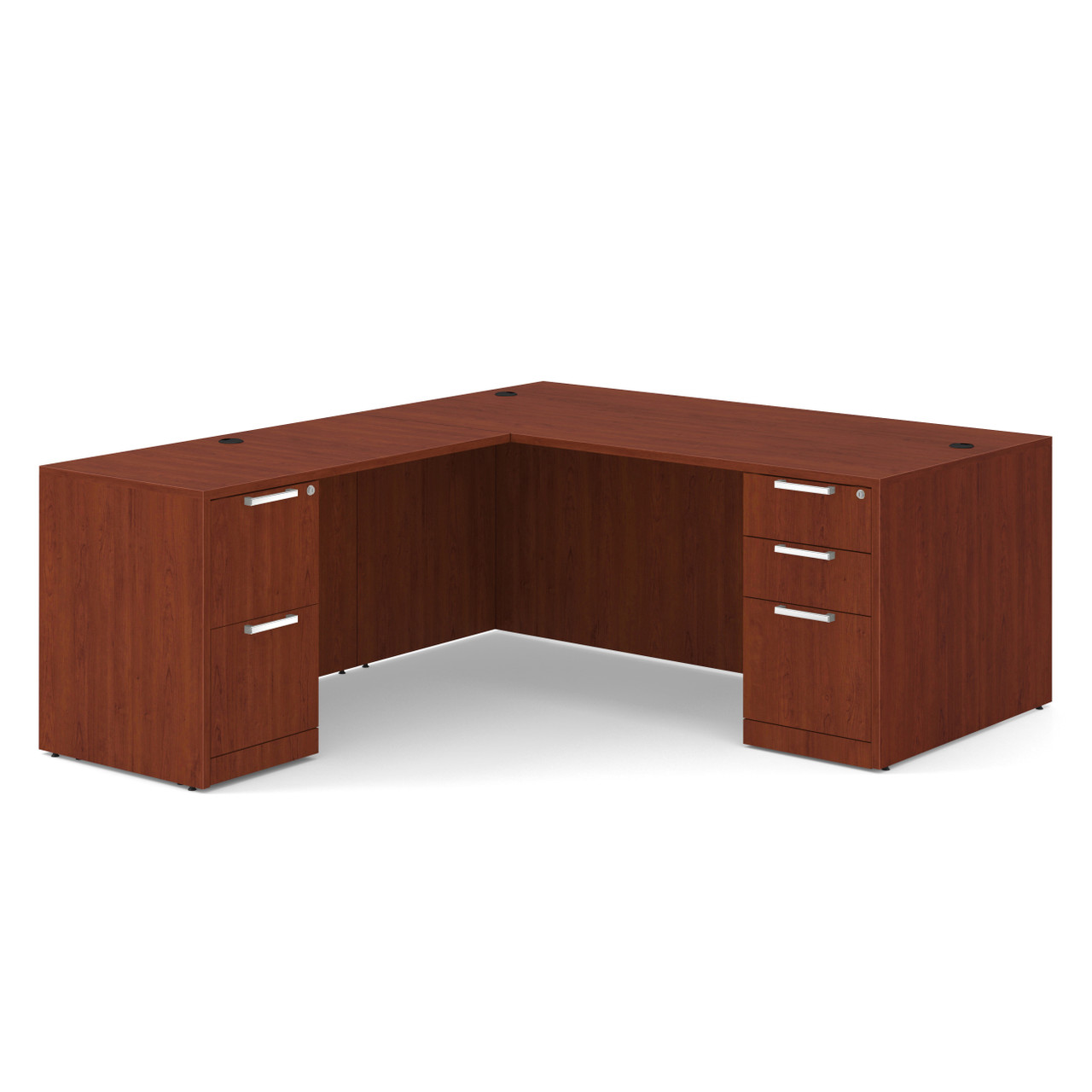OfficeSource | OS Laminate | Double Full Pedestal "L" Desk - 60" x 30" - Image 2
