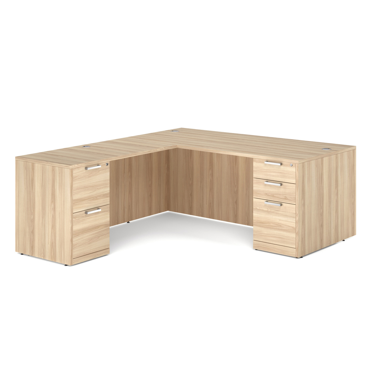 OfficeSource | OS Laminate | Double Full Pedestal "L" Desk - 60" x 30" - Image 7
