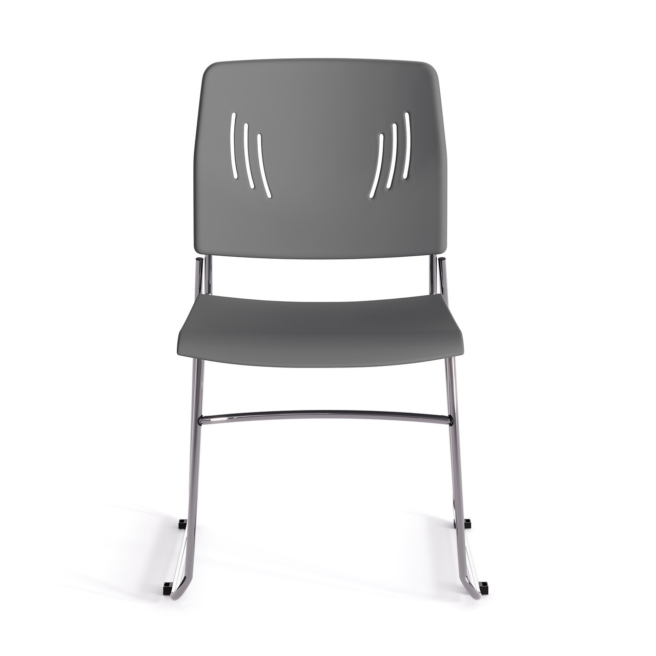 OfficeSource Stacked Seating Armless Stackable Side Chair with Chrome Frame - Image 9