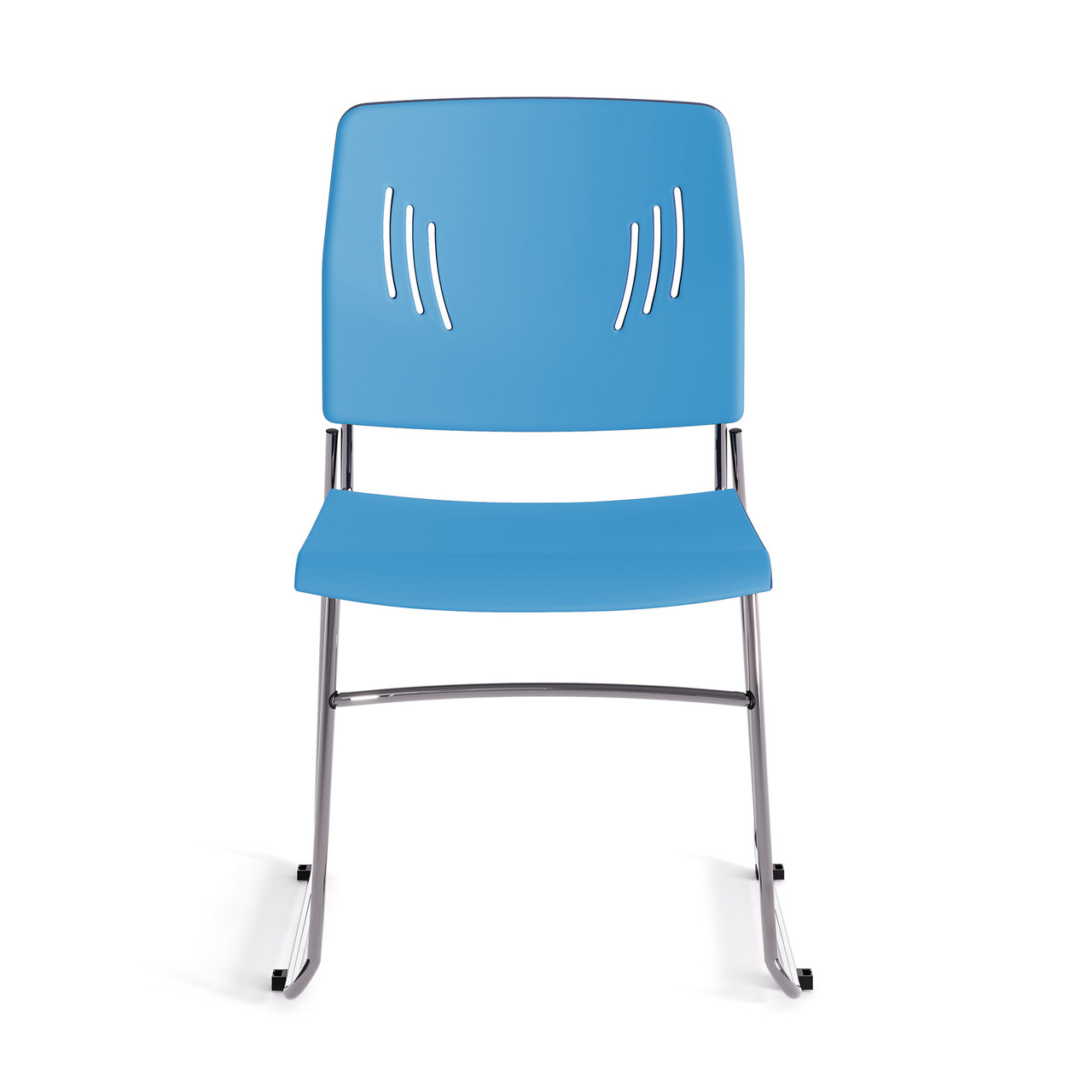 OfficeSource Stacked Seating Armless Stackable Side Chair with Chrome Frame - Image 6