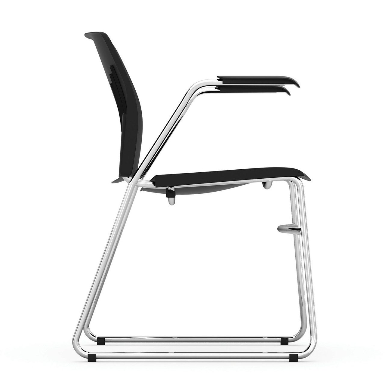 OfficeSource Stacked Seating Stackable Side Chair with Chrome Frame - Image 3