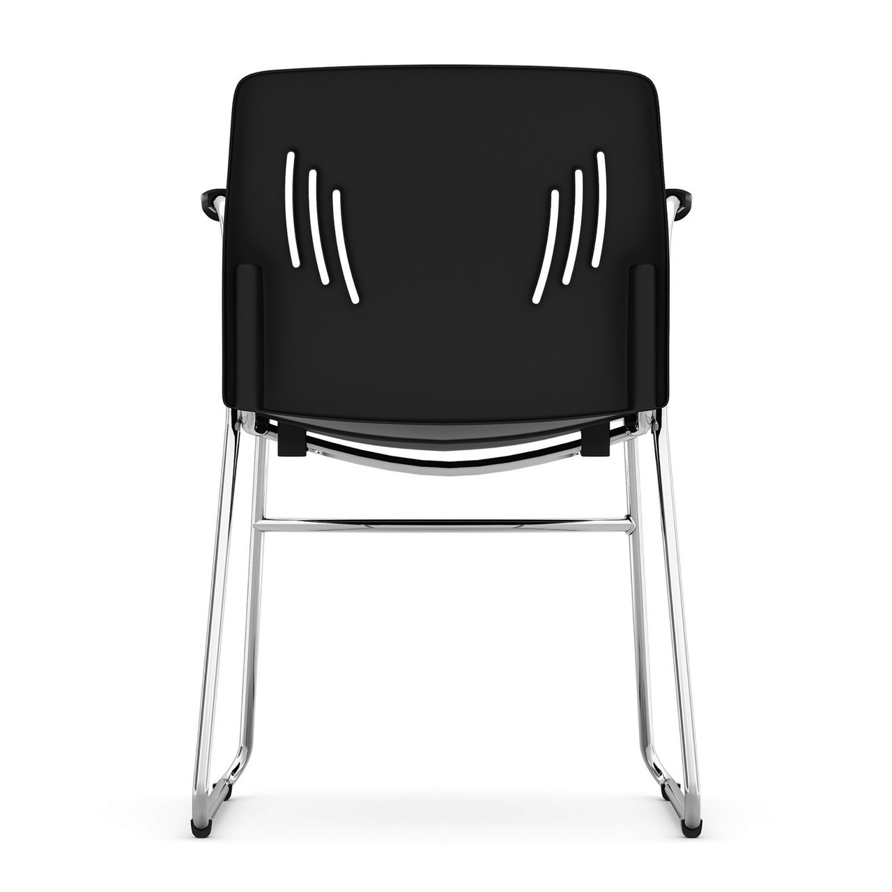OfficeSource Stacked Seating Stackable Side Chair with Chrome Frame - Image 4