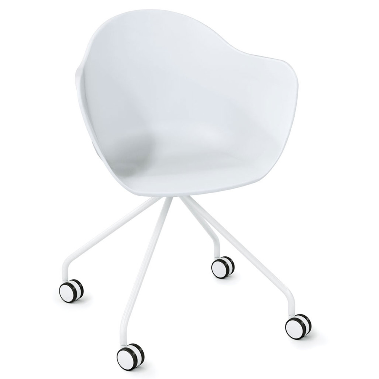 white plastic bucket chair