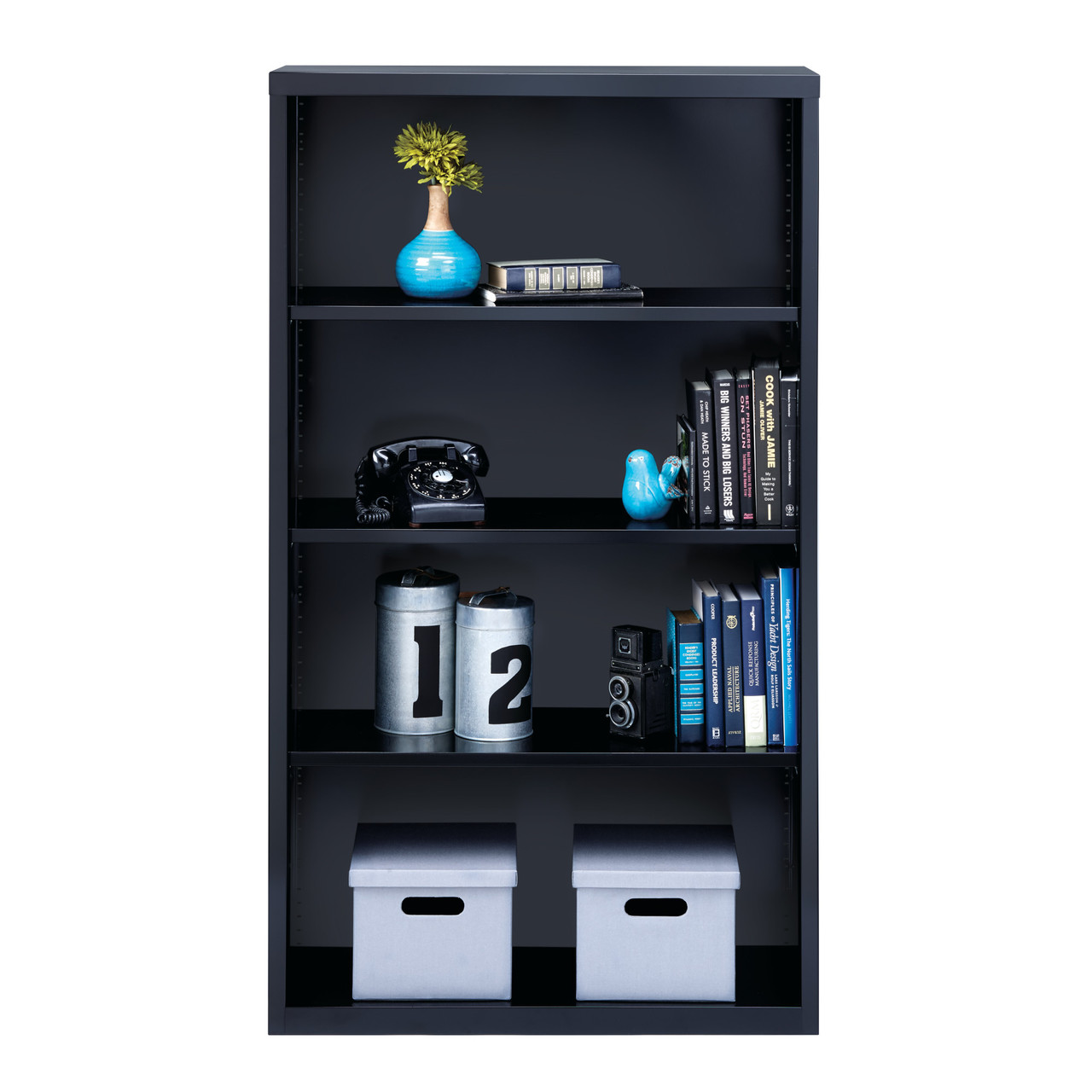 OfficeSource | Steel Bookcase | Steel Bookcase - 4 Shelves - Image 8